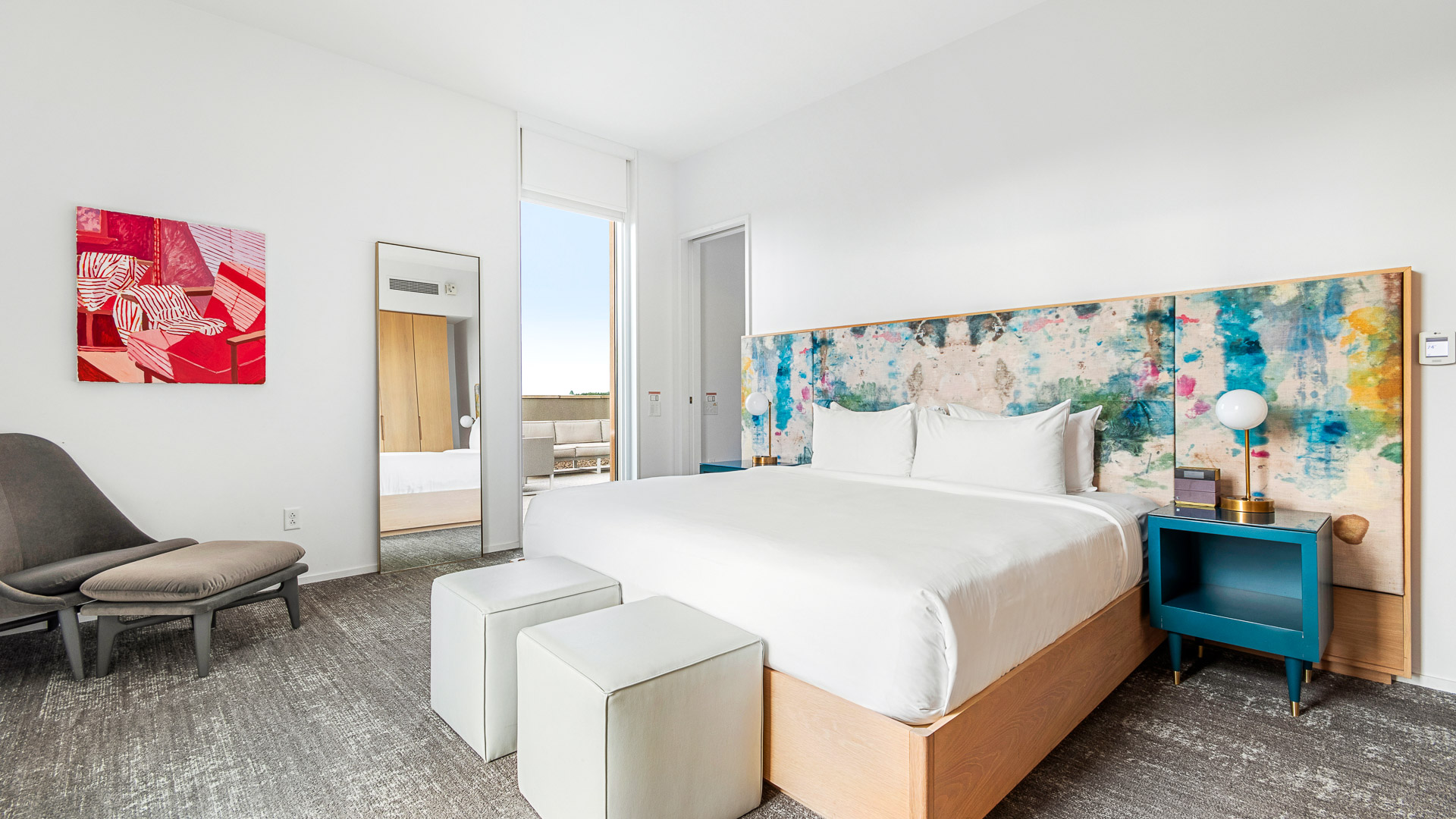 a bed in a room