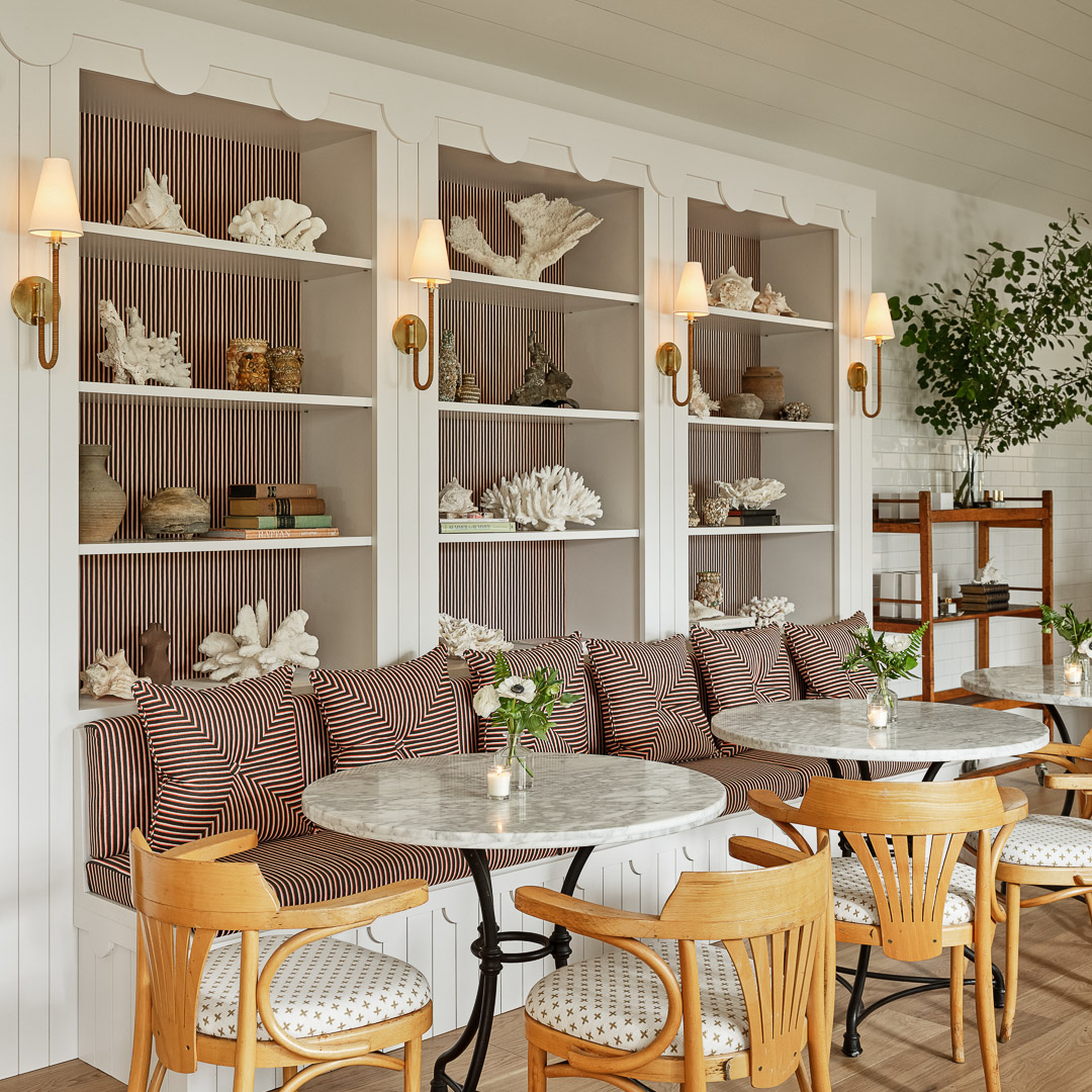 a room with tables and chairs