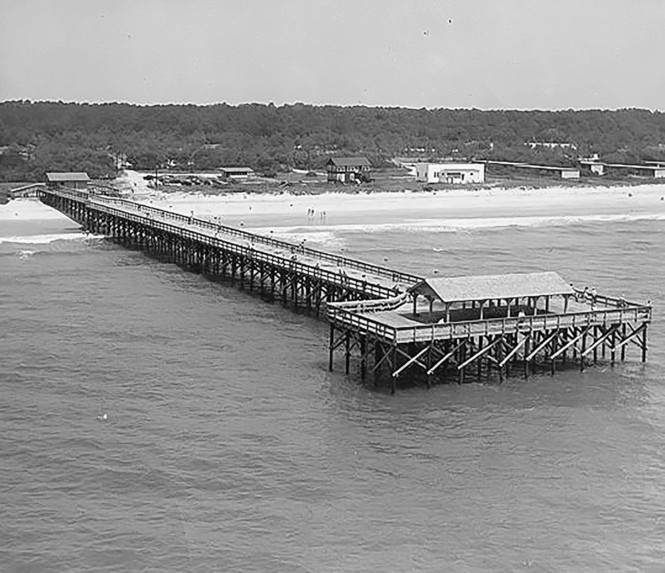 long shot of a pier