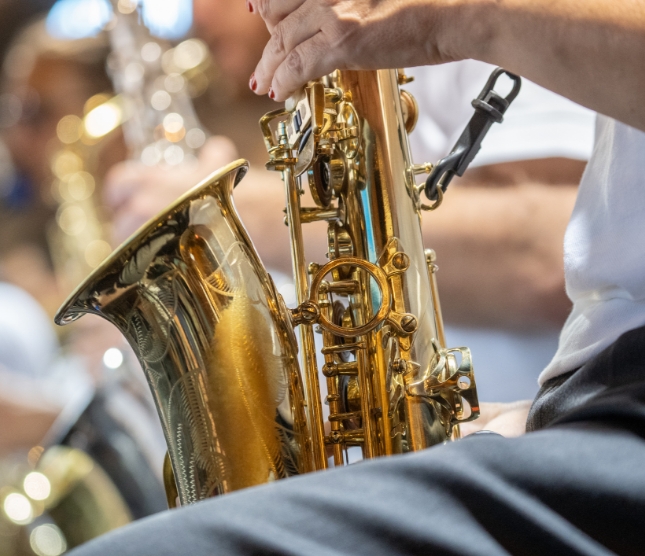 a person playing a saxophone