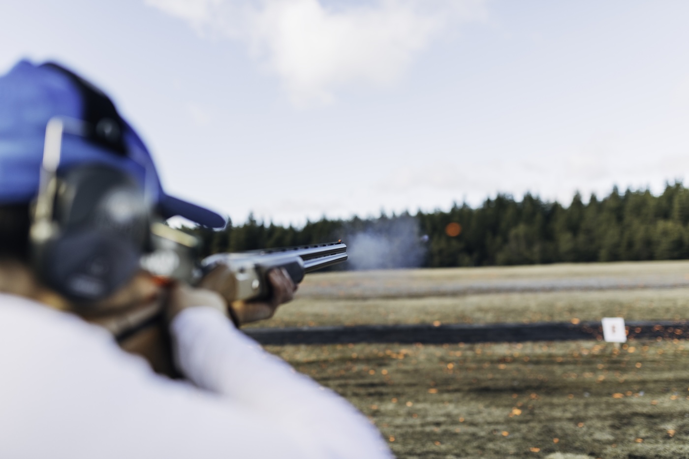 a person holding a gun