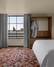 interior view of a standard king room at The Gordon Hotel