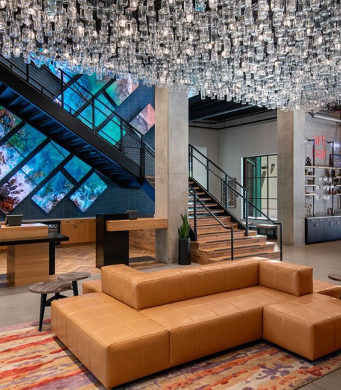 a large chandelier in a room
