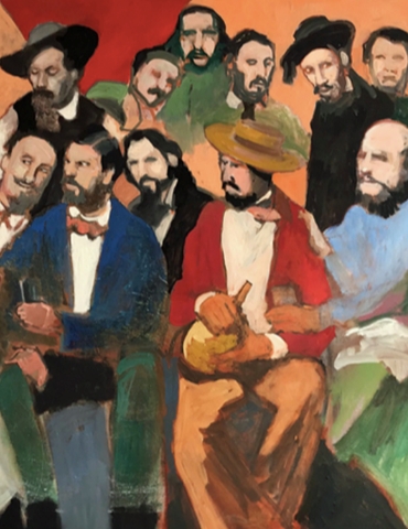 a group of men sitting together