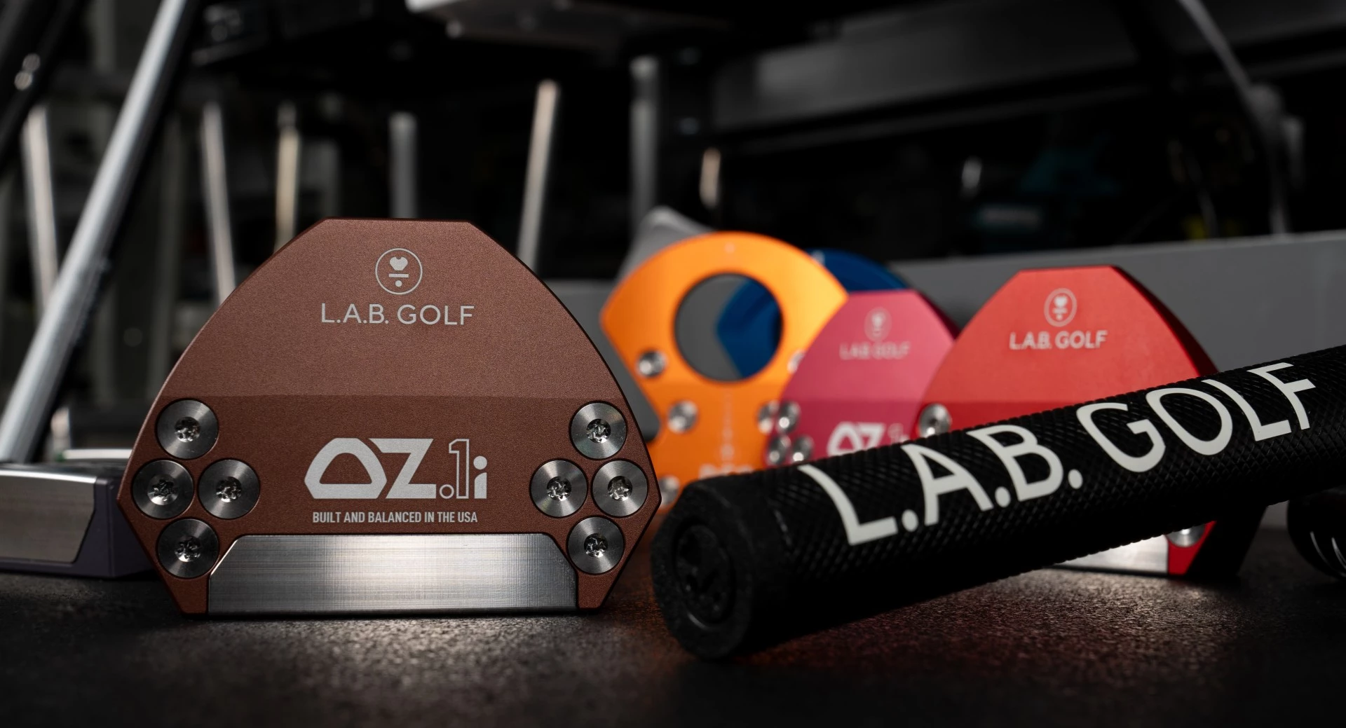 a group of golf clubs