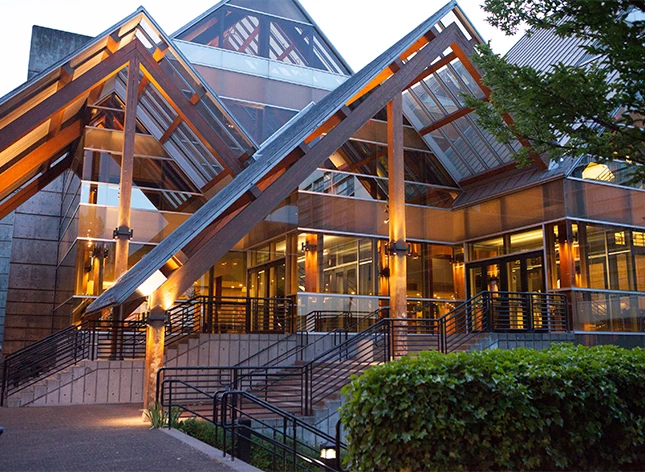 a building with a staircase and stairs