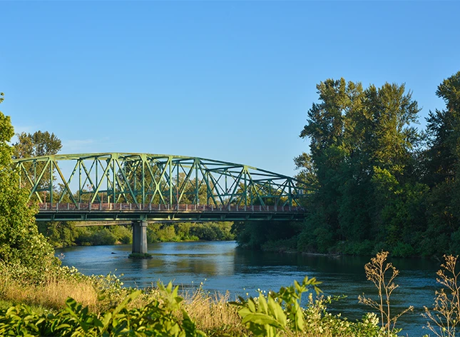a bridge over a river