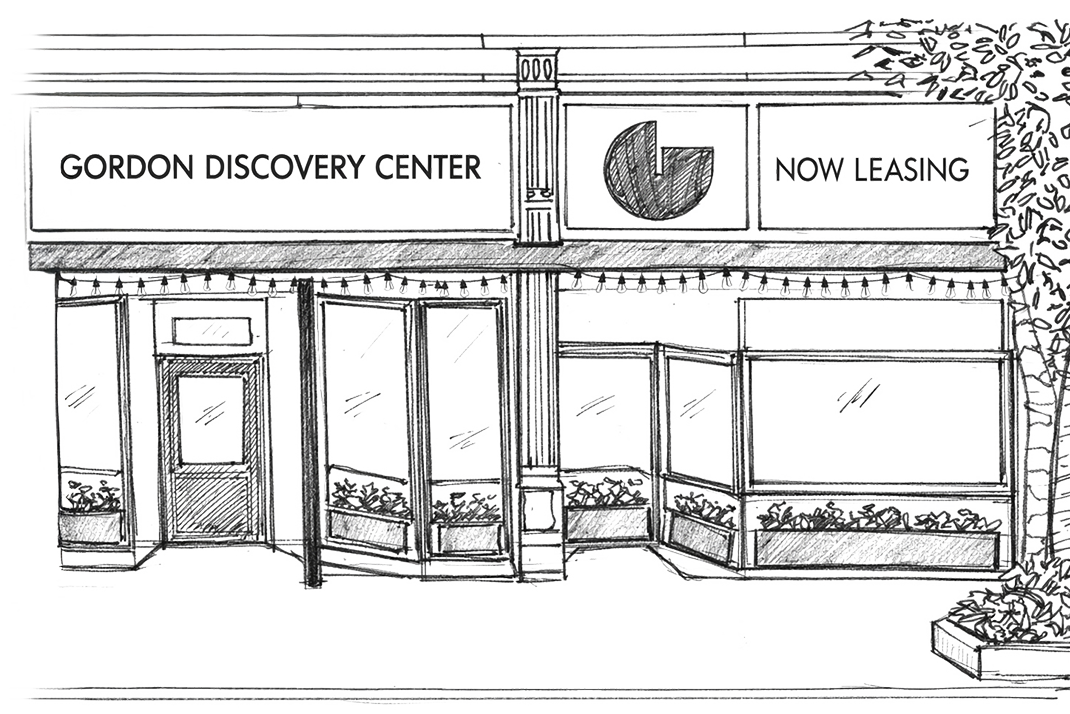 a drawing of a store front