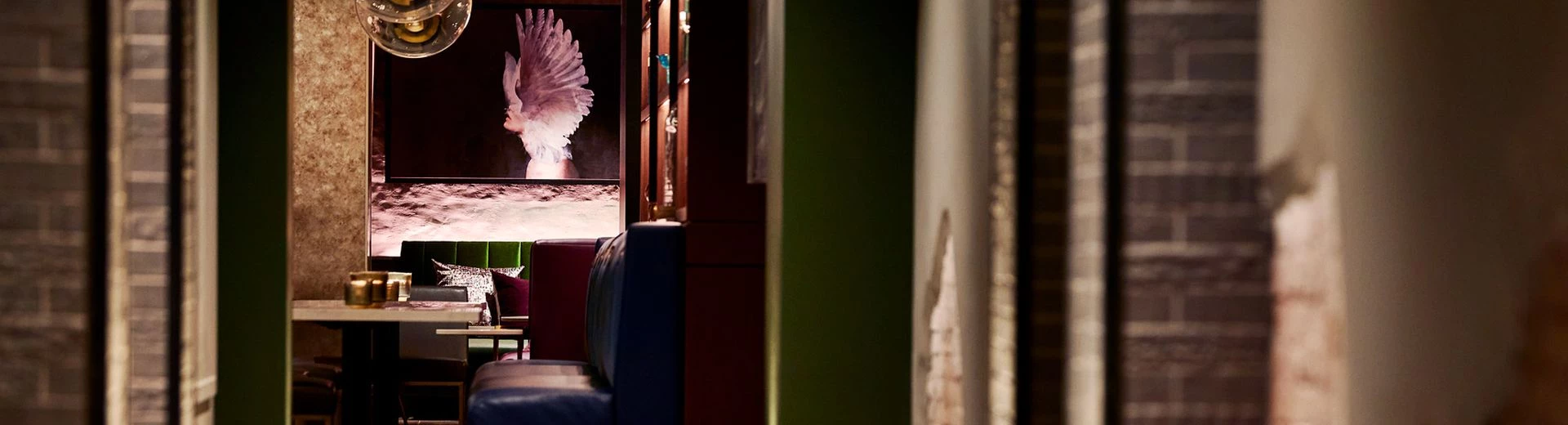 image of restaurant with walls from afar