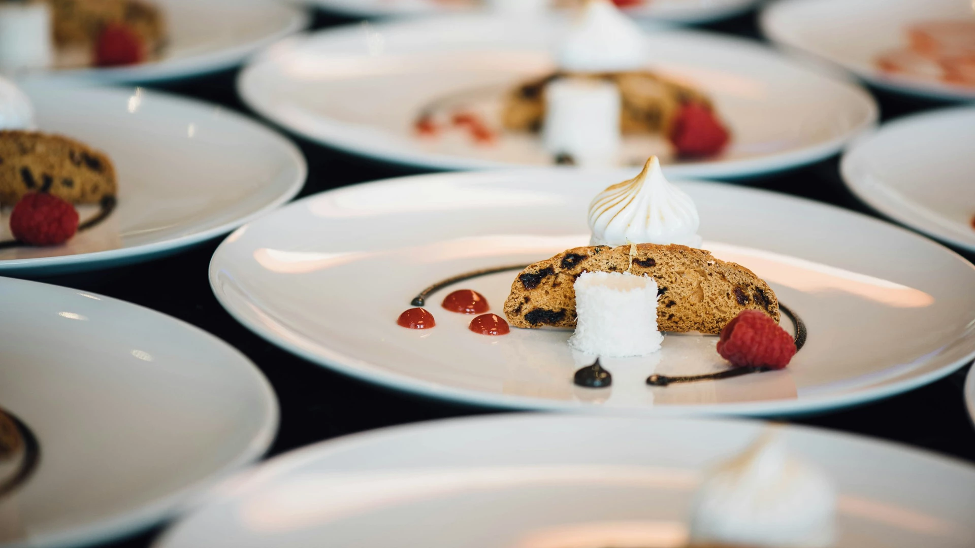a plate of desserts on a table