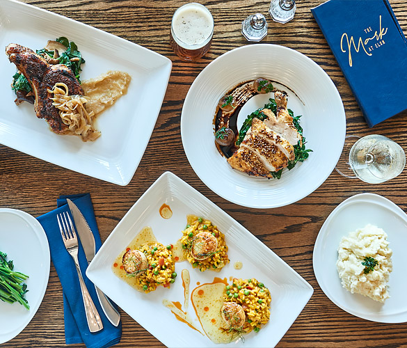 Overhead view of plates