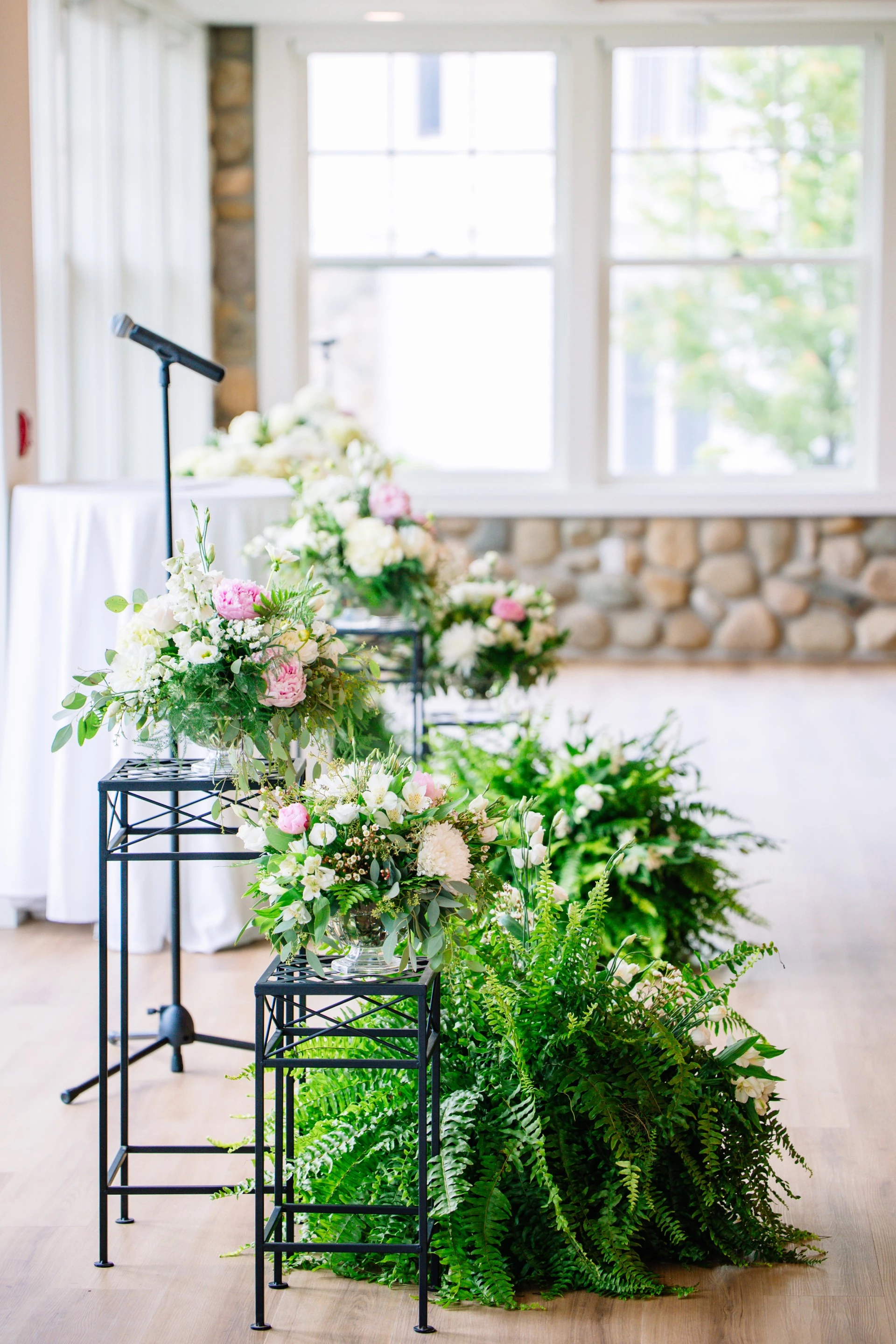 a group of flowers on a table