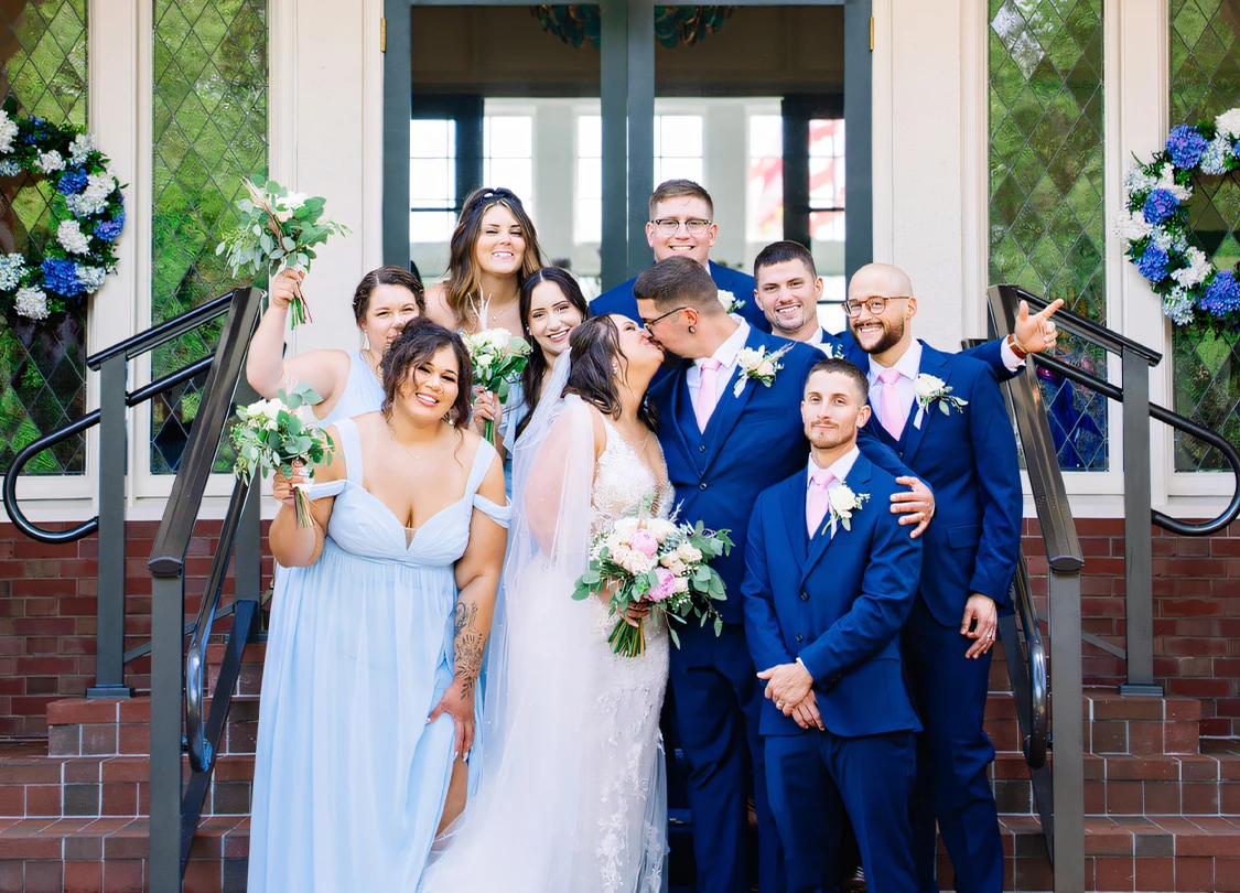 a group of people posing for a photo