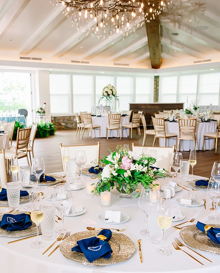 a room with tables and chairs
