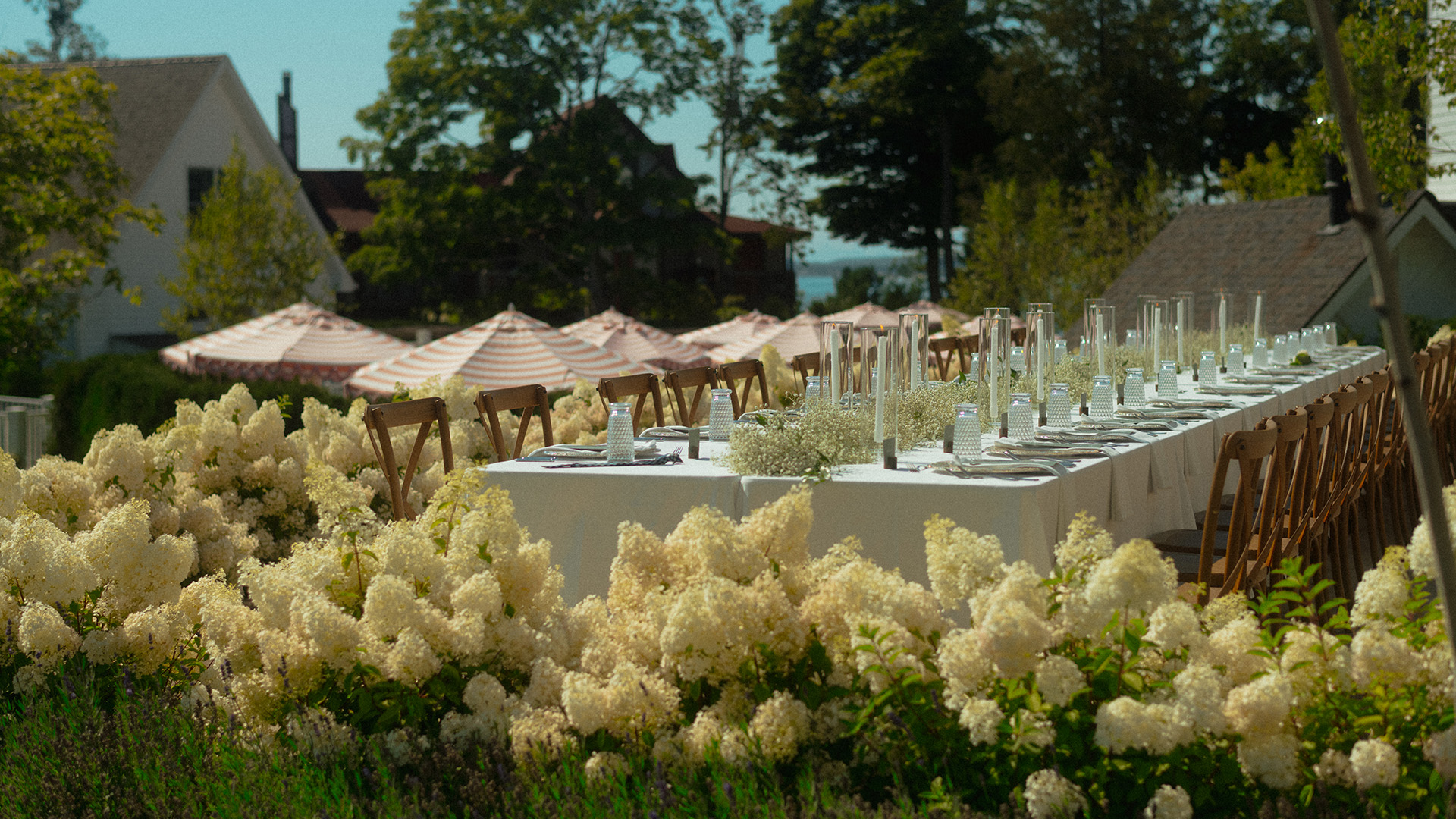 a table set up for a party