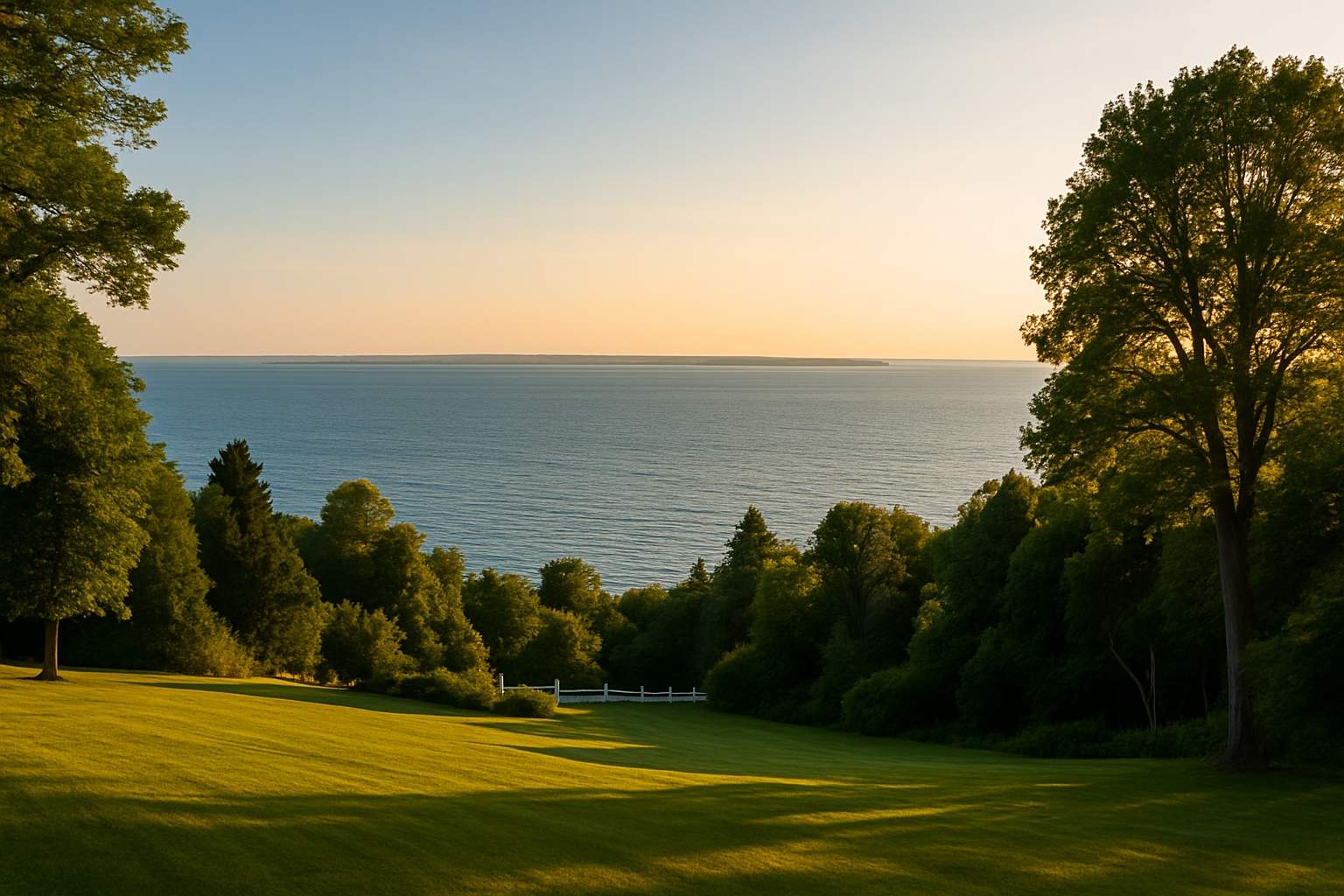 Best place to stay on Mackinac Island featuring a scenic West Bluff location with Lake Huron views, peaceful surroundings, and a quiet resort setting away from downtown crowds