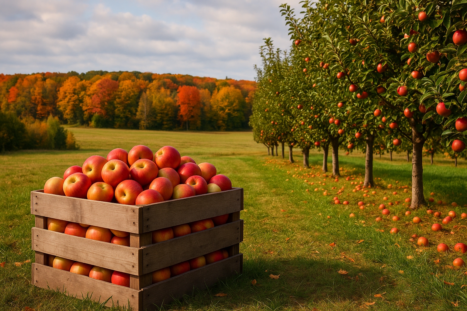 Charlevoix Apple Fest 2025 in Northern Michigan with apple stands, cider, fall foliage, artisan crafts, and waterfront views near Mackinac Island luxury hotels.