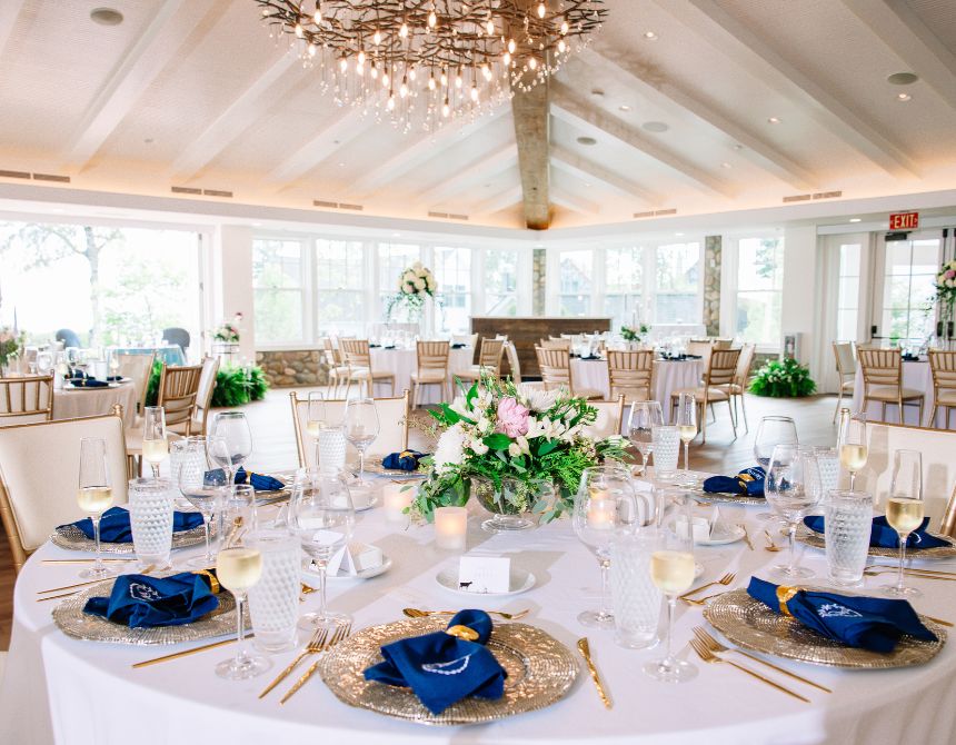 a table set for a wedding reception