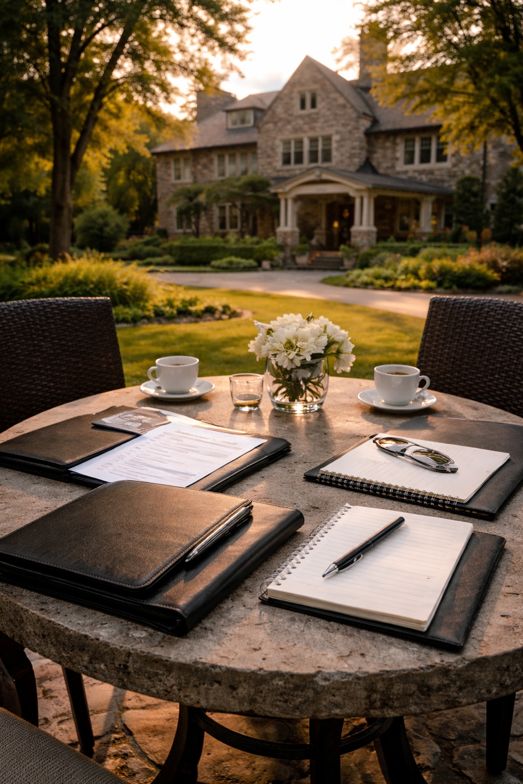 Private executive meeting setup at The Inn at Stonecliffe during the Mackinac Policy Conference, highlighting networking, sponsorship strategy, and private events on Mackinac Island