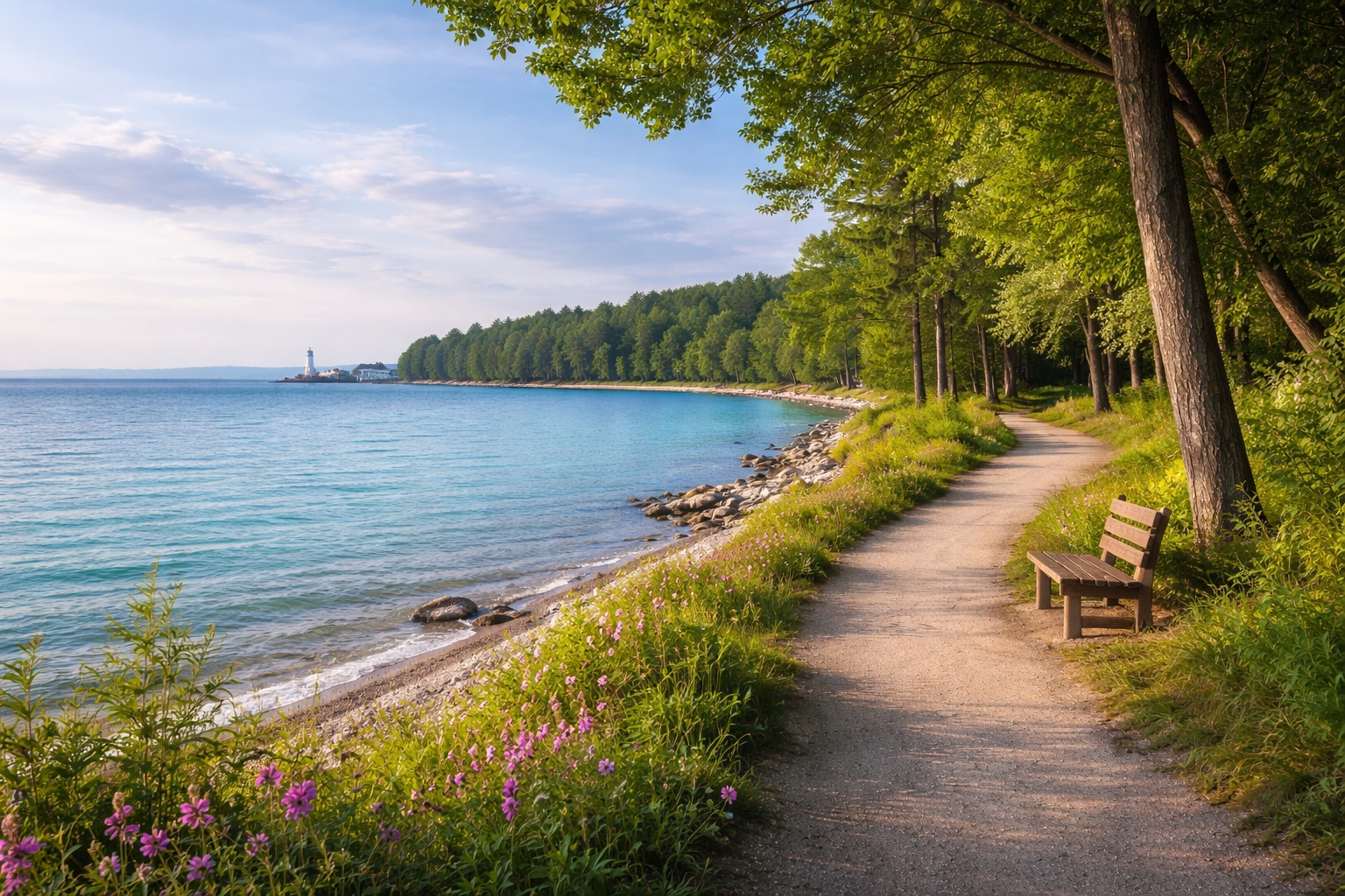 slow travel island destination with peaceful shoreline and natural landscape in the United States