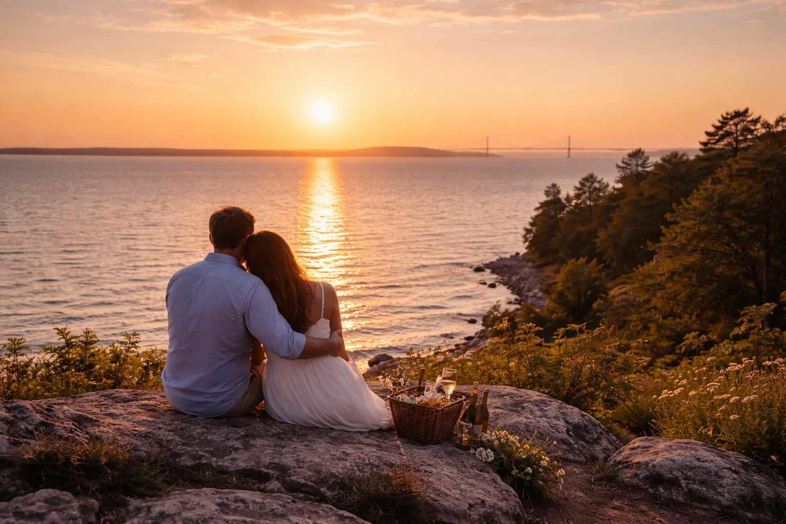 sunset rock mackinac island romantic viewpoint for couples at sunset
