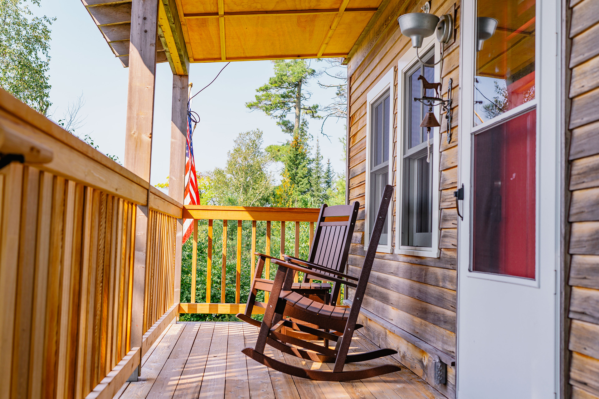 a rocking chairs on a porch