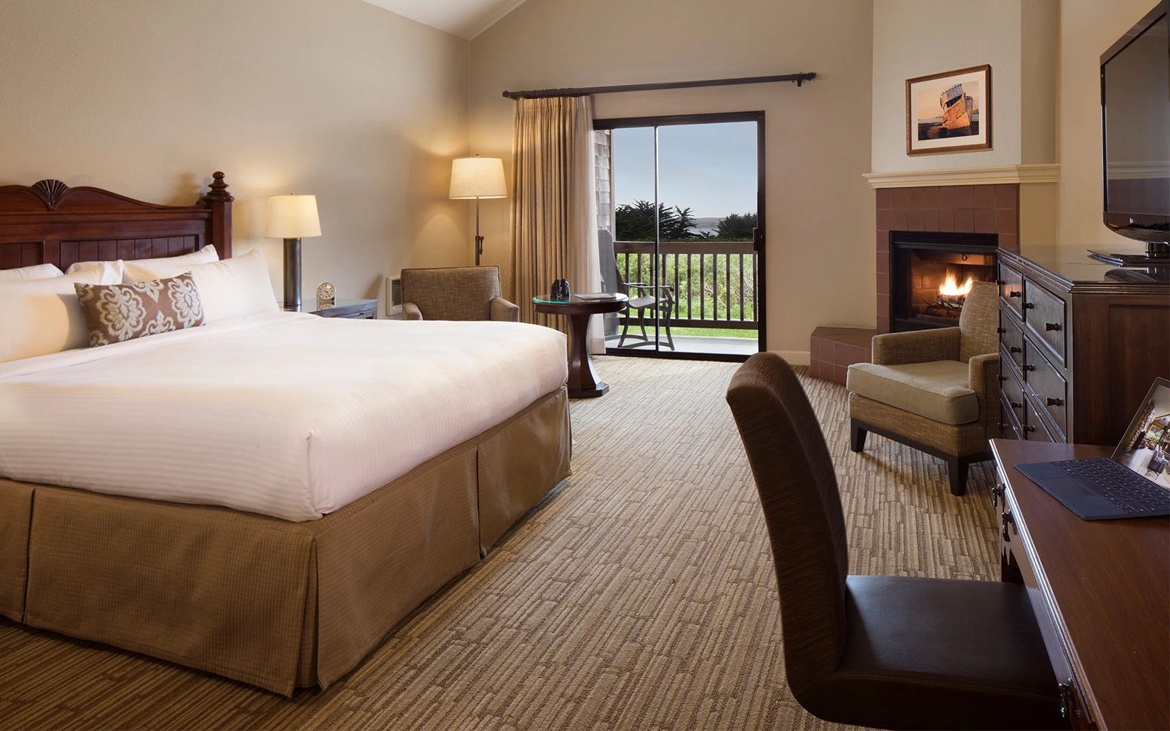 hotel room with a view of the ocean