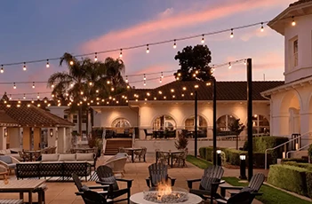 View of a plaza at night