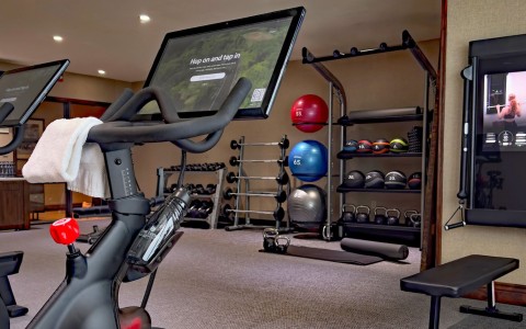 a exercise bike in a gym