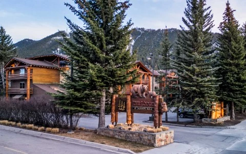 a sign in front of a building