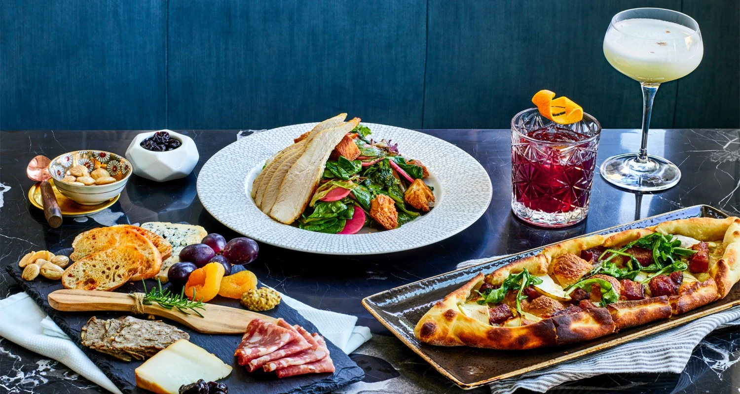 a table with food on it