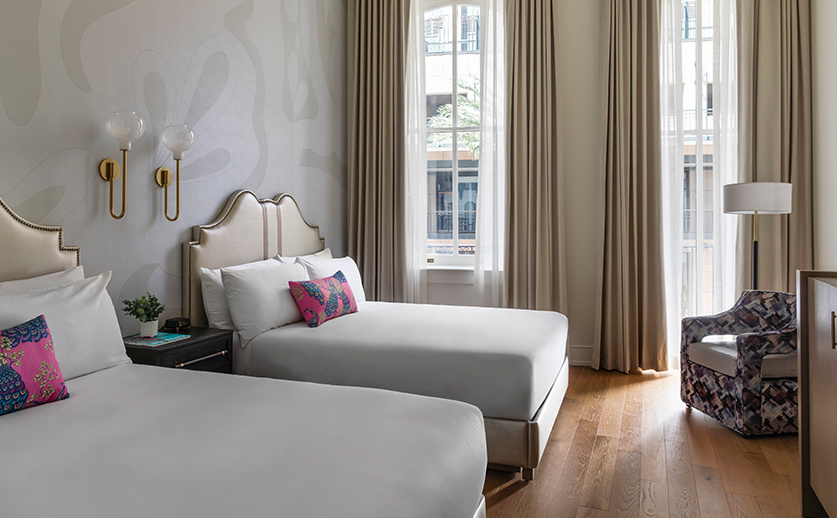 two beds in a room