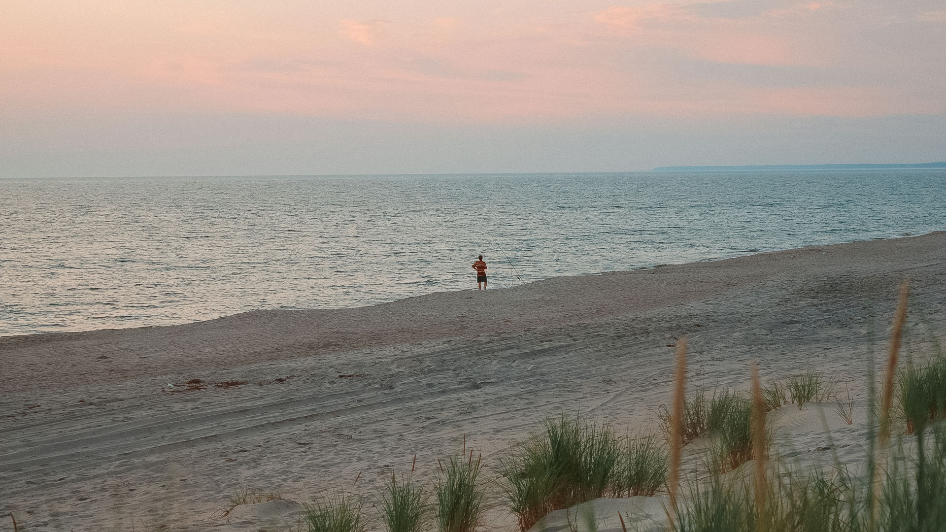 a person standing on a beach