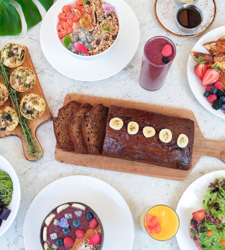 a table with food on it