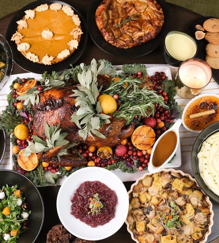 a table full of food