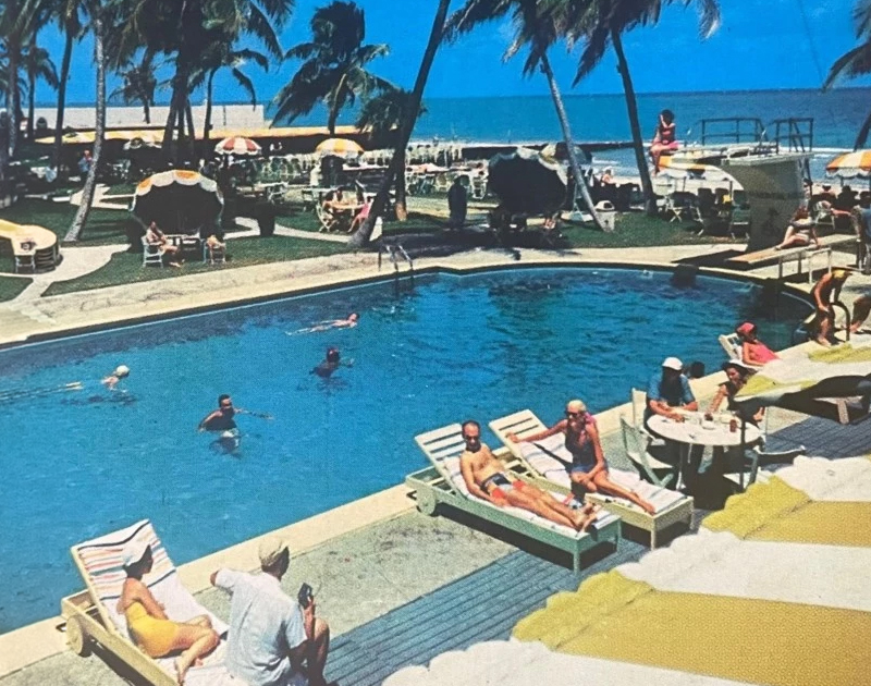a group of people in a pool
