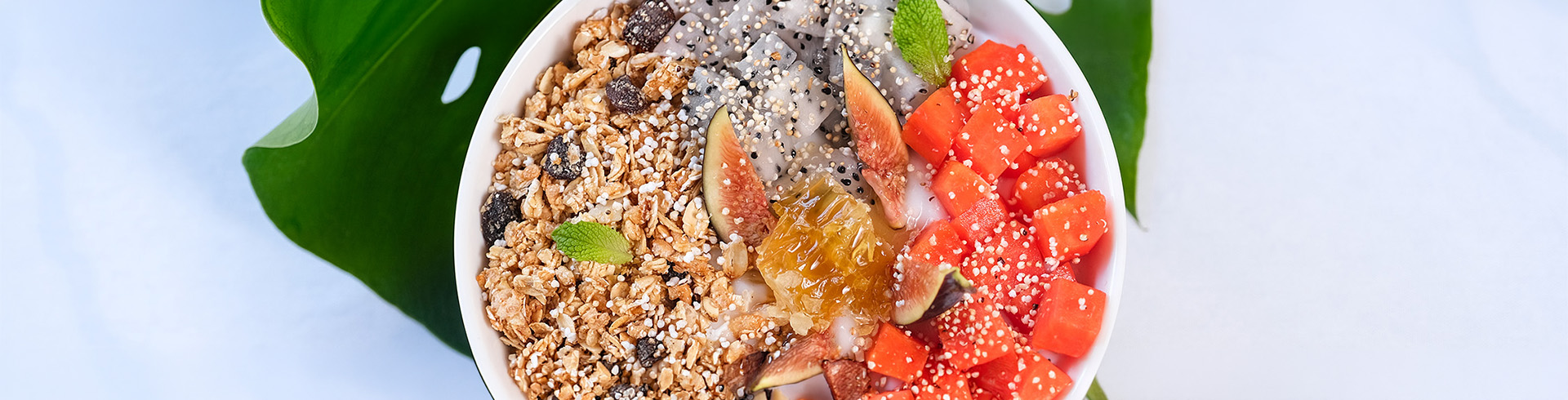 a bowl of fruit and cereal
