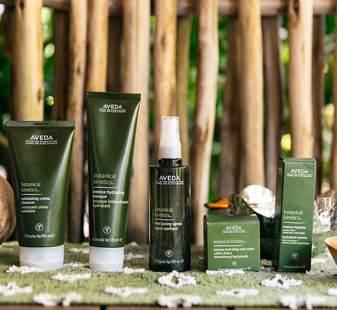 a group of bottles of cosmetics
