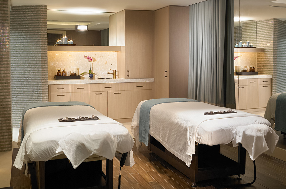 a room with two beds