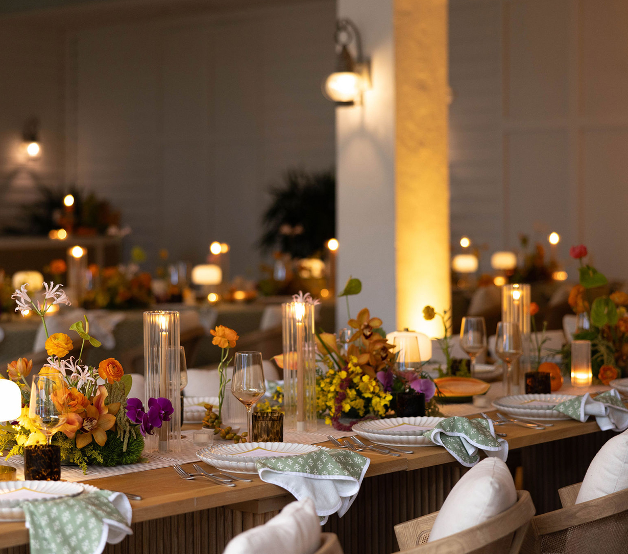 a table set for a dinner party