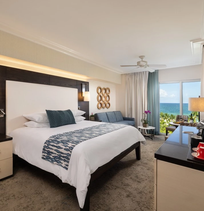 a bedroom with a large bed