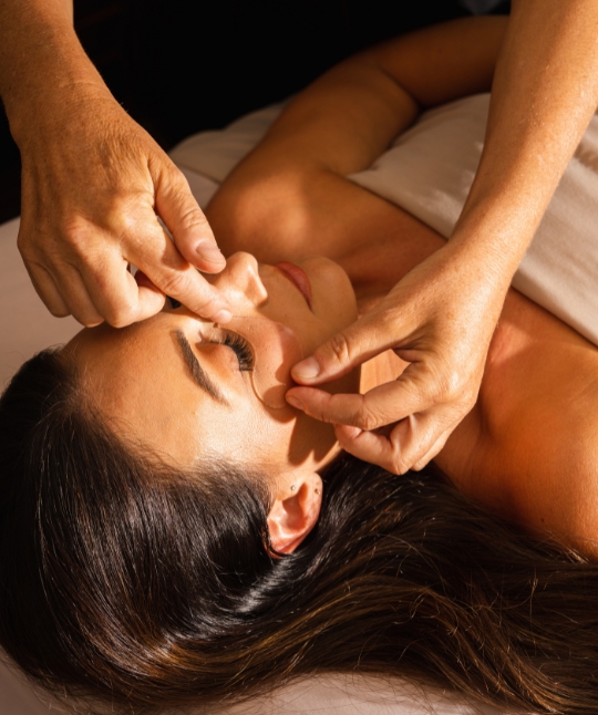 a woman receiving a massage