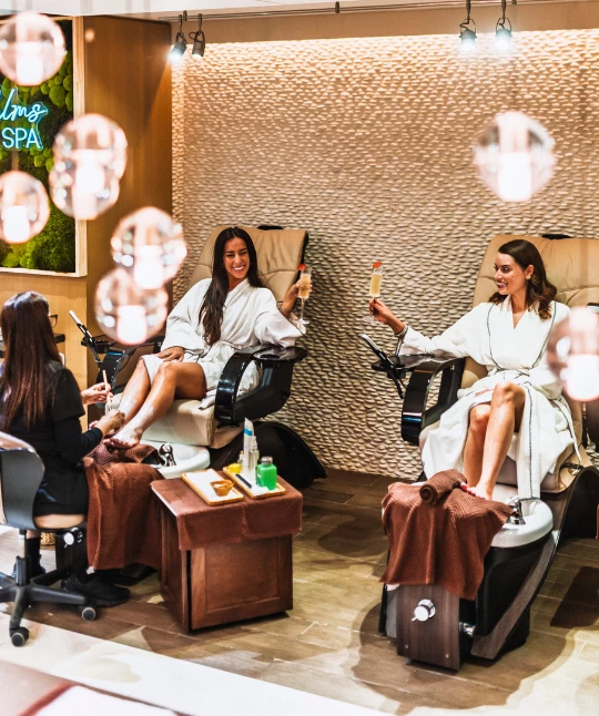 a group of women in a spa salon