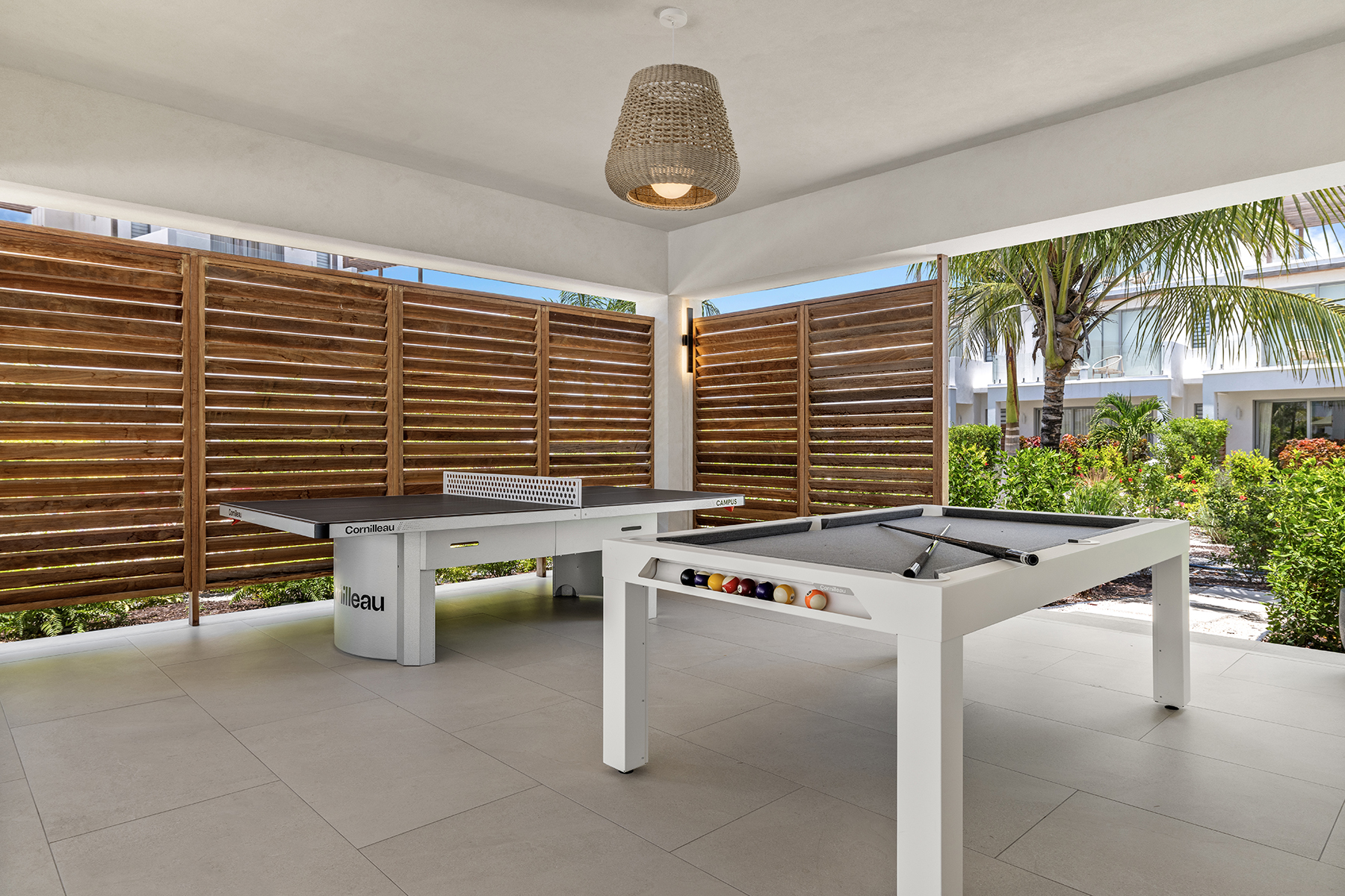 a pool table and ping pong table