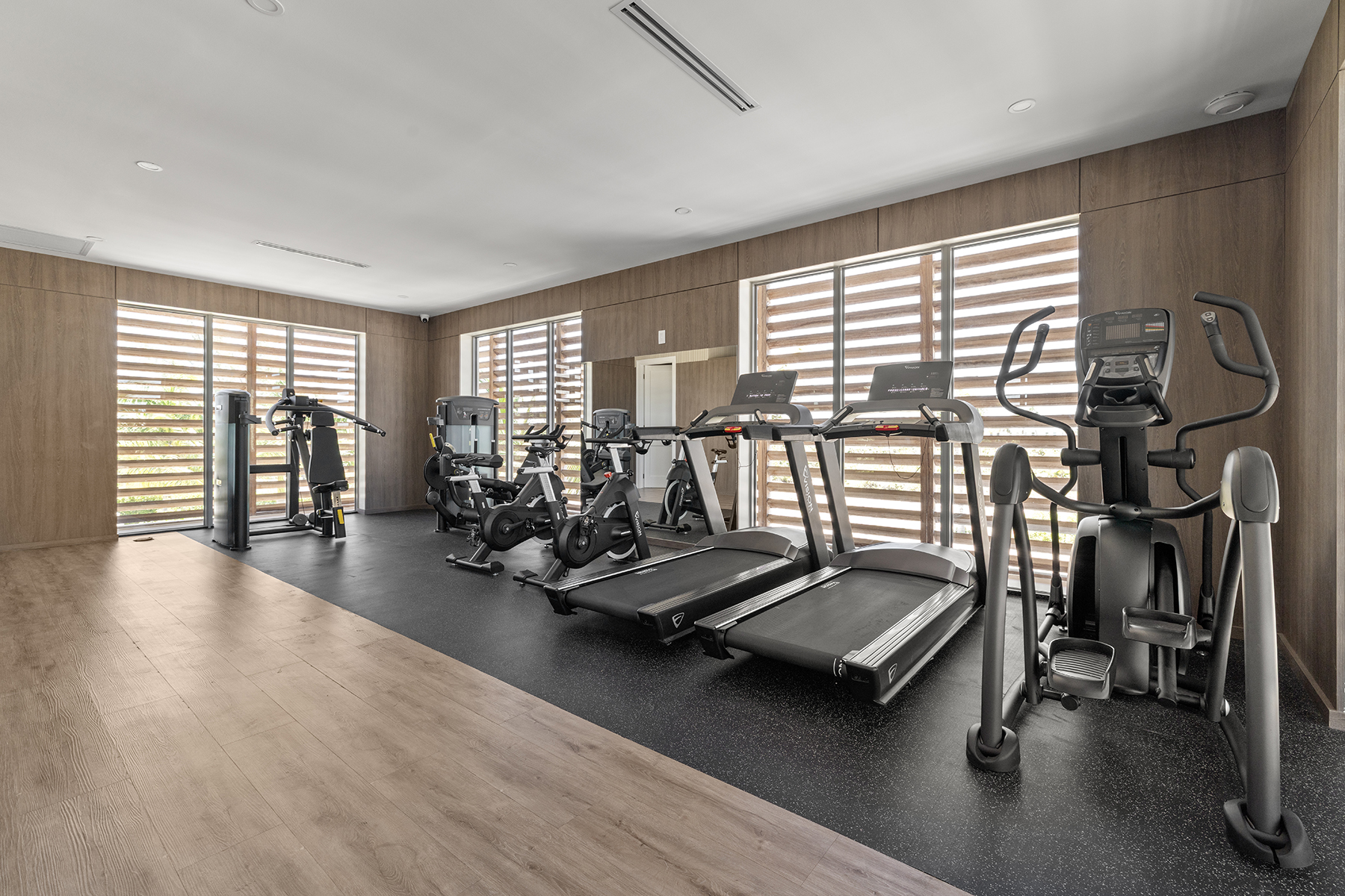 a room with exercise equipment