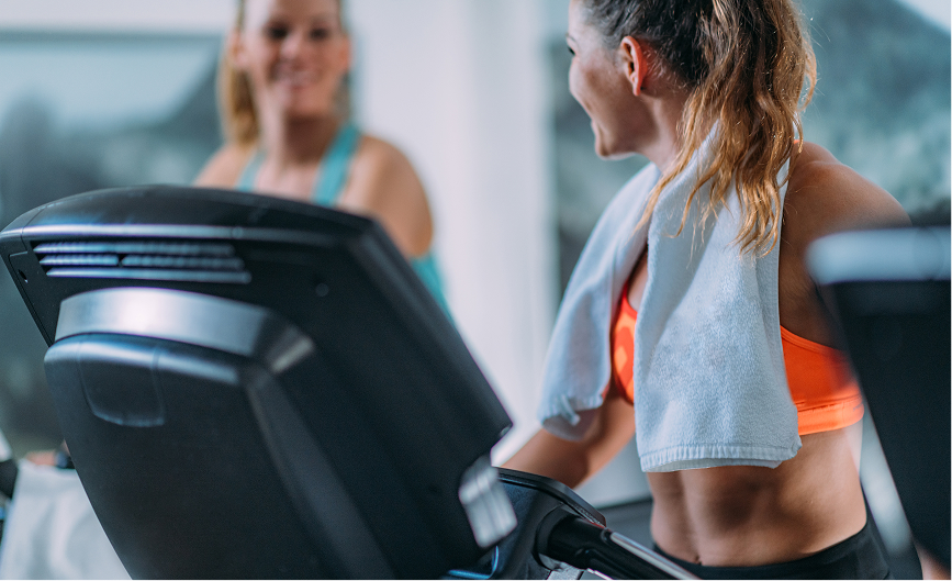 a woman on a treadmill