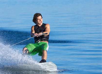 a man on a wakeboard