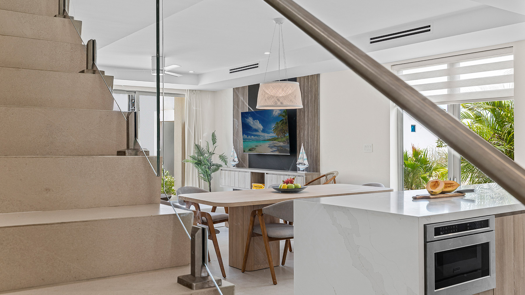 a dining table in a house