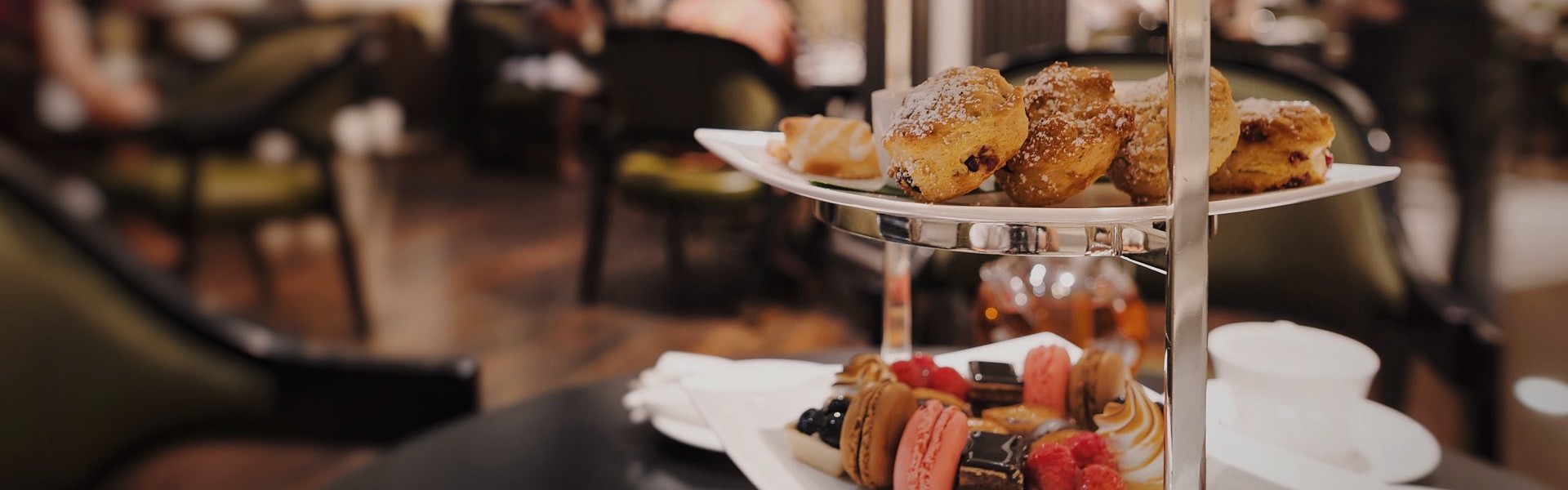 Pastries on tiered platter