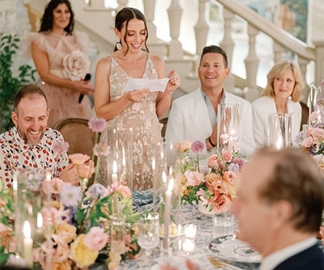 a group of people in formal wear